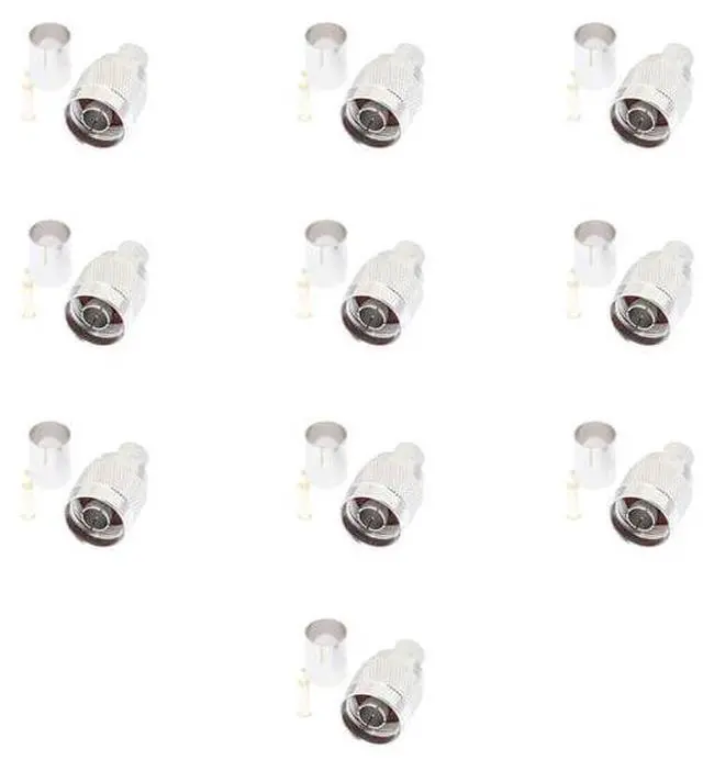 Main image of Lumenzi N Male Crimp Connector for LMR-400 & Belden 9913 Coax Cables  Heavy-Duty Signal Transfer  10 Pcs Pack