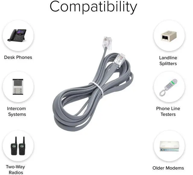 Alt view image 4 of 6 - Lumenzi Versatile 6 Conductor RJ12 Line Cord - Reverse Cable for Efficient Connectivity - 6P6C - Crossed Pinout - 3 FT