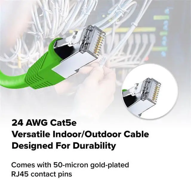 Alt view image 5 of 5 - Lumenzi Cat 5e Ethernet Cable 3 FT in Green 6 Pack 1 Gbps Speed Network Short Round Rj45 Outdoor Indoor Direct Burial Bare Copper LAN Patch Cable for Router Gaming PS5 XBOX Printer Computer CCTV