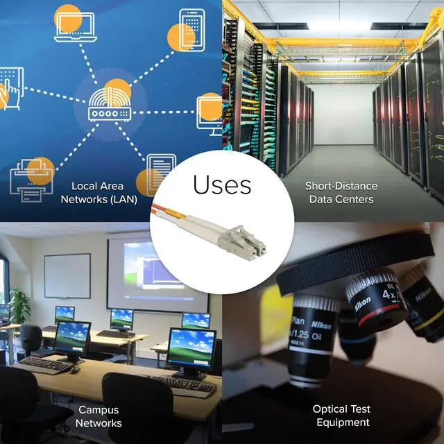 Alt view image 6 of 6 - Lumenzi LC/LC 62.5/125 Multimode Duplex Fiber Patch Cable - OM1- 5 Meter