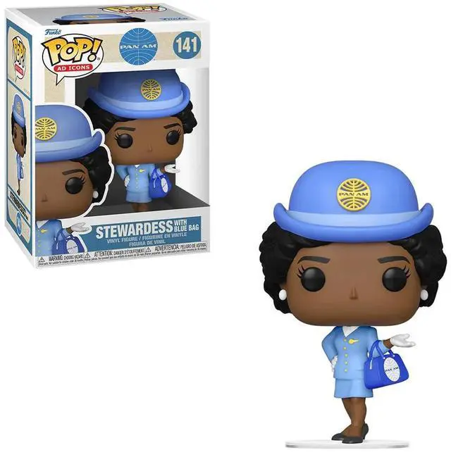 Alt view image 3 of 3 - FUNKO POP! AD ICONS: Pan Am- Stewardess w/ Blue Bag