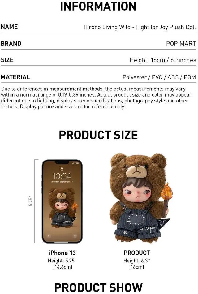 Alt view image 3 of 4 - POP MART: Hirono Living Wild-Fight for Joy Plush Doll