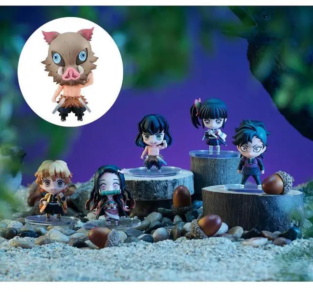 Main image of Megahouse: Demon Slayer: Kimetsu no Yaiba - Tanjiro & Friends Mascot Box of 5 Figures (With Gift)