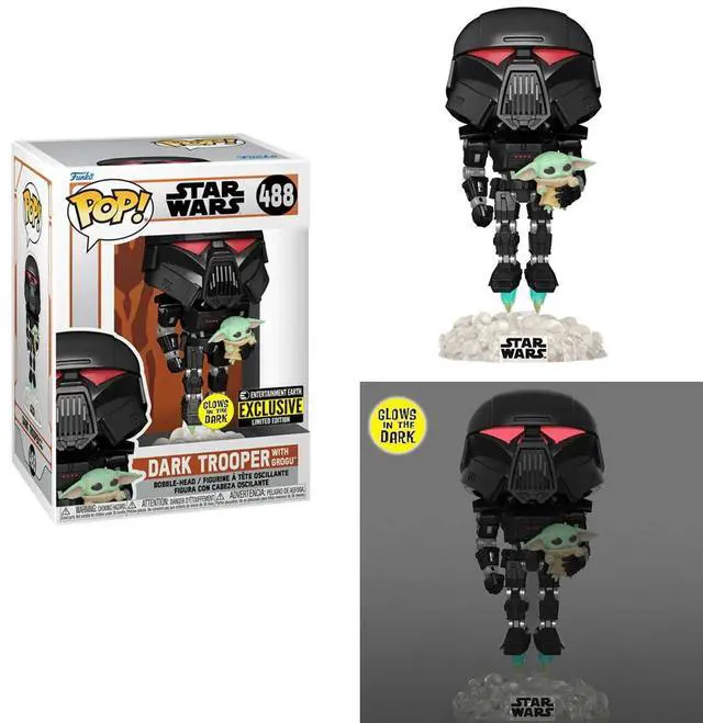 Alt view image 2 of 5 - Funko Star Wars EE Exclusive POP Dark Trooper With Grogu Vinyl Figure