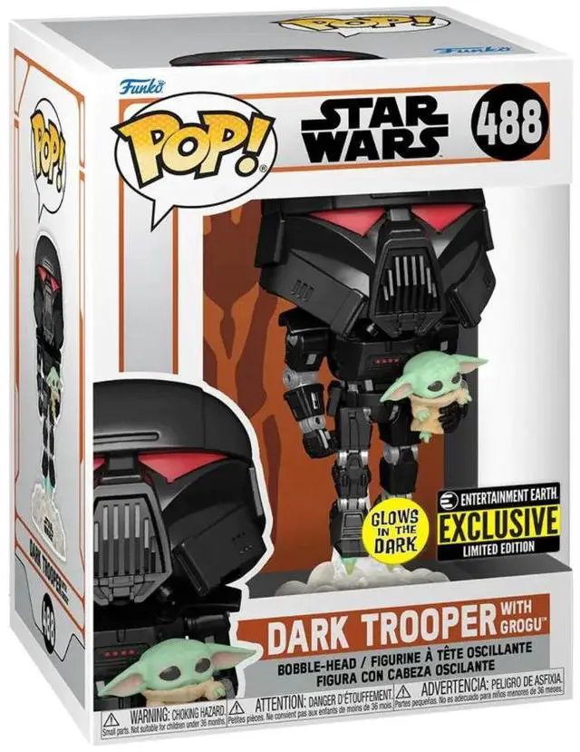 Alt view image 5 of 5 - Funko Star Wars EE Exclusive POP Dark Trooper With Grogu Vinyl Figure