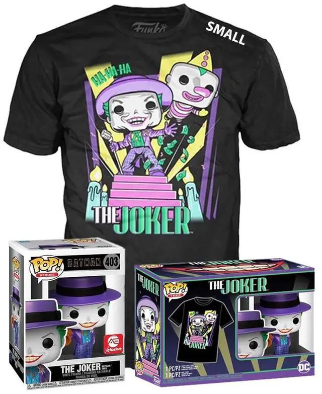 Main image of Funko POP! & Tee: Batman 1989 - The Joker with Megaphone (Metallic) Alliance Entertainment Exclusive - Size Small
