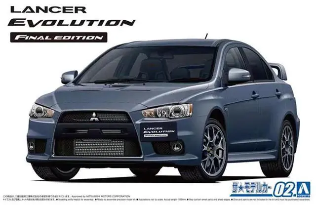 Alt view image 2 of 3 - Aoshima: 1/24 Mitsubishi CZ4A Lancer Evolution X Final Edition '15 Scale Model Kit #02