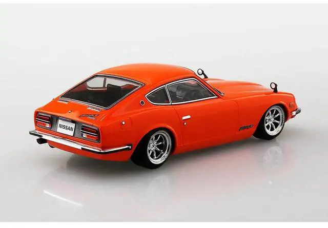Alt view image 3 of 4 - Aoshima: 1/32 The Snap Kit Nissan S30 Fairlady Z Custom Wheel (Orange) Scale Model Kit #13-SP3