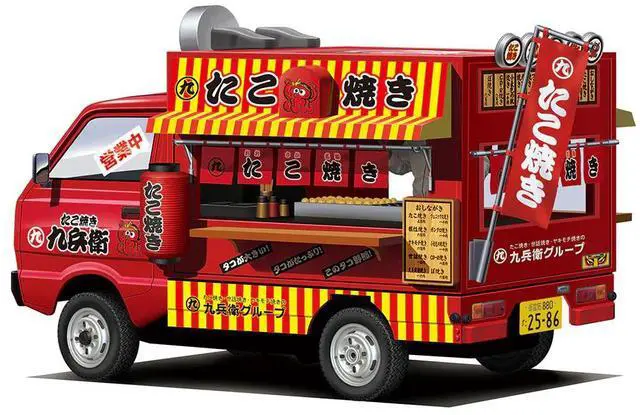 Alt view image 3 of 6 - Aoshima: 1/24 Catering Machine Series - Takoyaki Hachirou Scale Model Kit #5