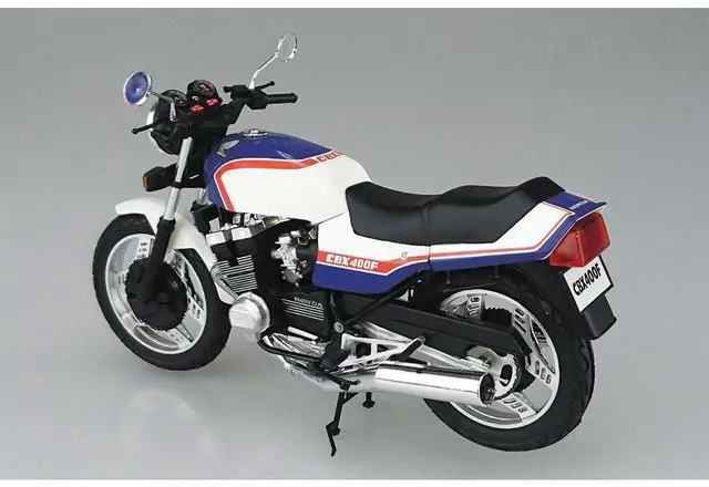 Alt view image 4 of 6 - Aoshima: 1/12 Honda NC07 CBX400F Pearl Candy Blue/Pearl Shell White '81 Scale Model Kit #32