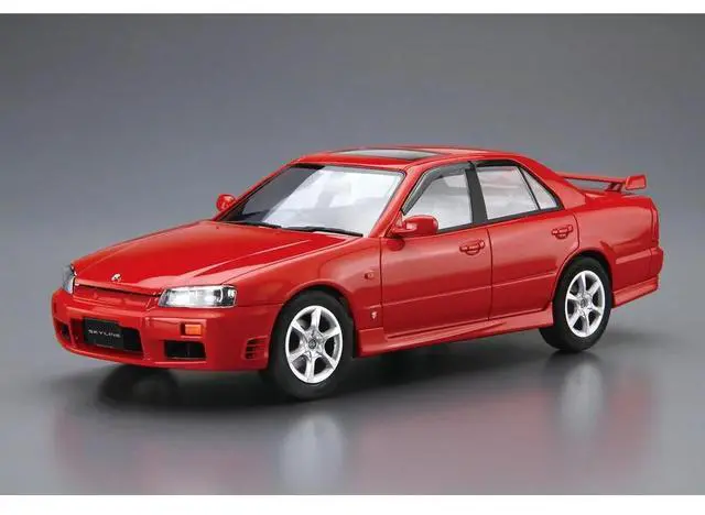 Alt view image 4 of 6 - Aoshima: 1/24 NISSAN ER34 SKYLINE 25GT-X TURBO '98 Scale Model Kit #98