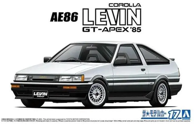Alt view image 2 of 4 - Aoshima: 1/24 TOYOTA AE86 COROLLA LEVIN GT-APEX '85 Scale Model Kit #17