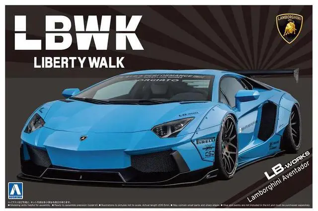 Alt view image 2 of 6 - Aoshima: 1/24 LB-Works Lamborghini Aventador Ver. 1 Scale Model Kit #17