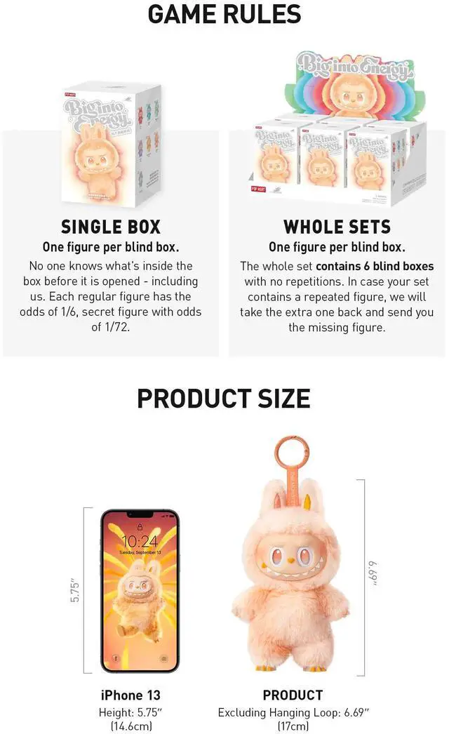 Alt view image 11 of 11 - Pop Mart : Labubu - THE MONSTERS Big into Energy Series-Vinyl Plush Pendant Blind Box