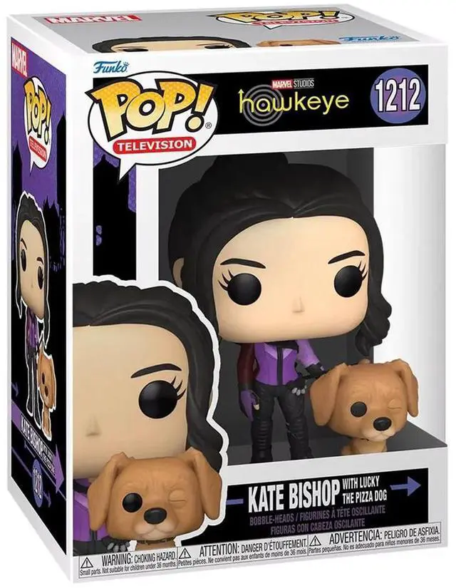 Alt view image 3 of 3 - Funko POP! Marvel: Hawkeye - Kate Bishop with Lucky the Pizza Dog Vinyl Figure #1212