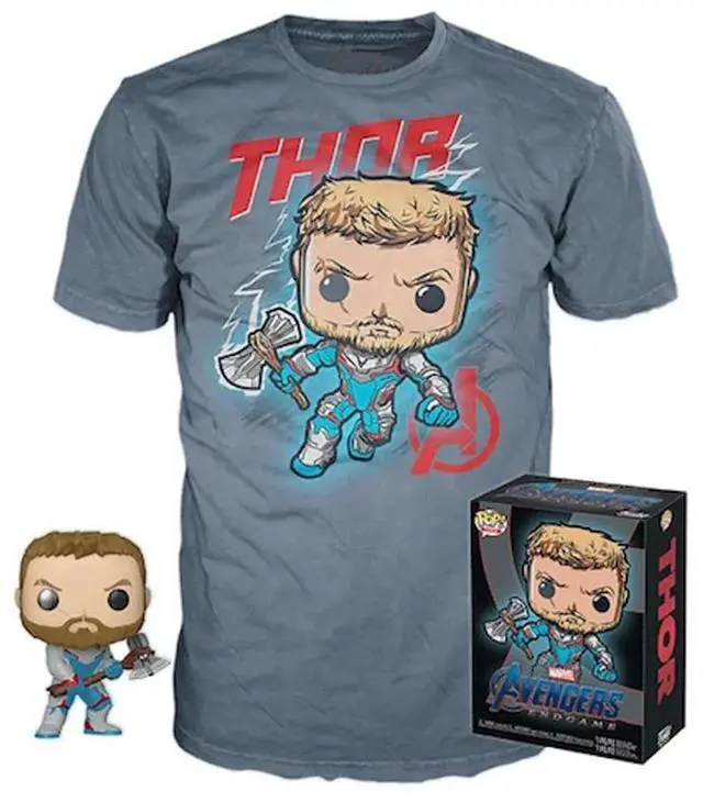 Main image of Funko POP! and Tee: Avengers: Endgame - Thor with Storm Breaker Collectors Box Gamestop Exclusive [READ DESCRIPTION]