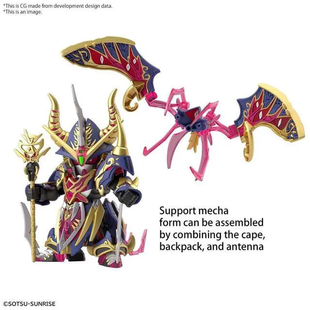 Alt view image 7 of 7 - Bandai Spirits: Gundam SDW Heroes: The Legend of Dragon Knight - Warlock Aegis Gundam Model Kit #24