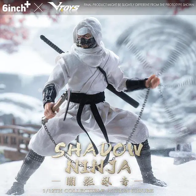 Alt view image 4 of 4 - VToys x 6Inch: Shadow Ninja (White Ver) 1/12 scale figure