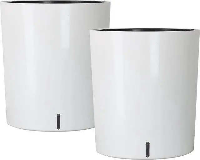Main image of SAROSORA Large Round Self Watering Planter Pot 12.5'' 2-Pack for Home Garden Patio Tall Tree(White,2-Pack)
