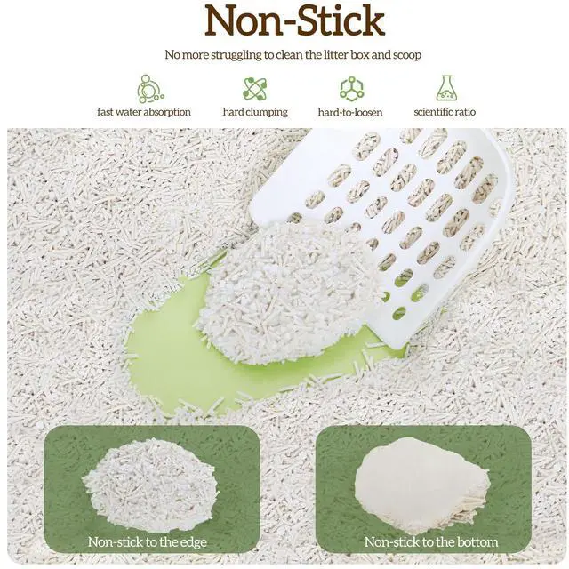 Alt view image 2 of 7 - Ezskuup Non-Stick Ultra Clumping Cassava Tofu Cat Litter, Odor Control Low Tracking Kitty Litter Pellets, Plant-Base Natural Ingredients Cat-Litter 9 lbs X 2 Packs