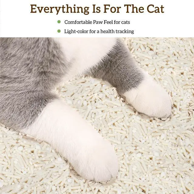 Alt view image 6 of 7 - Ezskuup Non-Stick Ultra Clumping Cassava Tofu Cat Litter, Odor Control Low Tracking Kitty Litter Pellets, Plant-Base Natural Ingredients Cat-Litter 9 lbs X 2 Packs