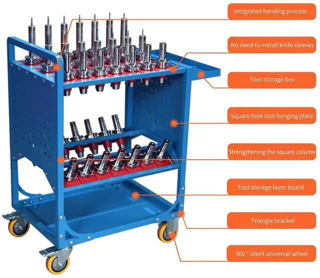 Alt view image 4 of 7 - LOYISIKE US Stock CAT40 Tool Trolley CNC Machine Tool Accessories BT40 Taper Tool Holder