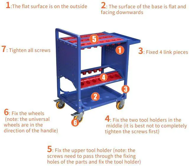 Alt view image 6 of 7 - LOYISIKE US Stock CAT40 Tool Trolley CNC Machine Tool Accessories BT40 Taper Tool Holder