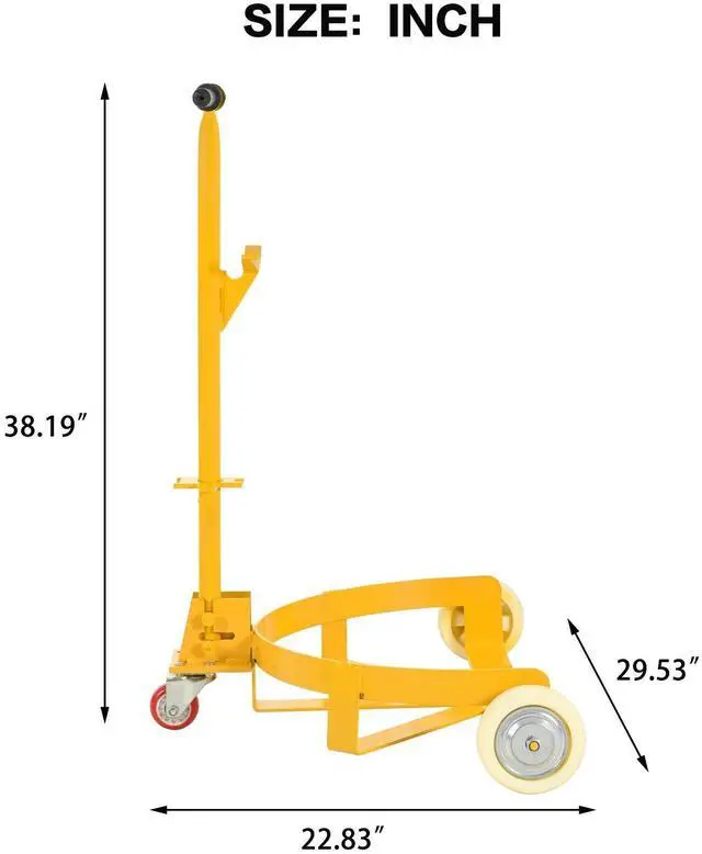 Alt view image 3 of 7 - LOYISIKE US Stock 55 Gallon Drum Dolly 1200lbs Capacity Oil Barrel Drum Roller Hand Cart