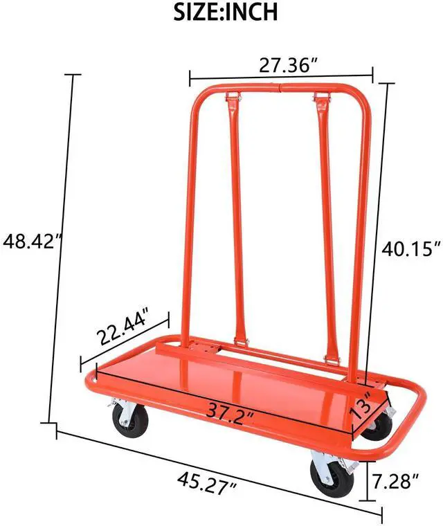 Alt view image 3 of 7 - LOYISIKE US Stock 3000lbs Drywall Cart Panel Cart Dolly Handling Sheetrock Sheet Panel