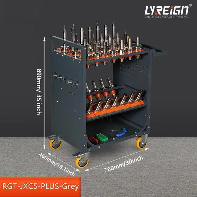 Alt view image 2 of 7 - LOYISIKE US Stock CNC Tool Rack CAT40 Tool Holder Cabinet BT40 Tool Cart CNC Tool Trolley