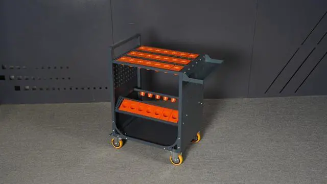 Alt view image 4 of 7 - LOYISIKE US Stock CNC Tool Rack CAT40 Tool Holder Cabinet BT40 Tool Cart CNC Tool Trolley