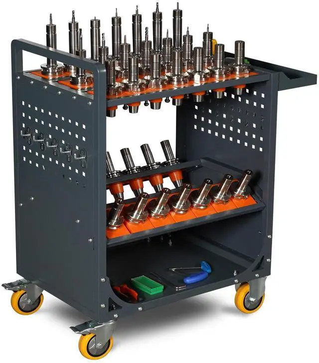 Main image of LOYISIKE US Stock CNC Tool Rack CAT40 Tool Holder Cabinet BT40 Tool Cart CNC Tool Trolley