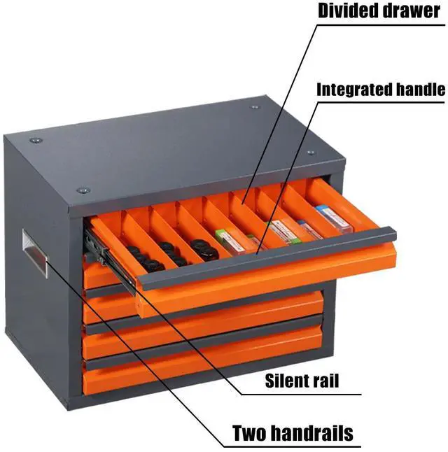 Alt view image 7 of 7 - LOYISIKE US Stock 5 Drawers Milling Cutter & Drill Bit Storage Cabinet 7 Drawer Divider