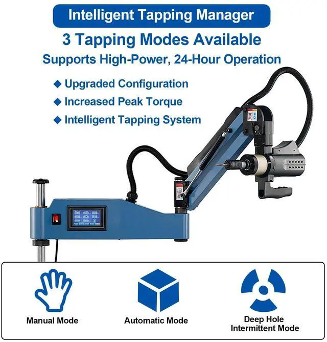 Alt view image 3 of 7 - LOYISIKE M3-M16 Universal Electric Tapping Machine 360°  Tapping Arm For Steel Iron 220V