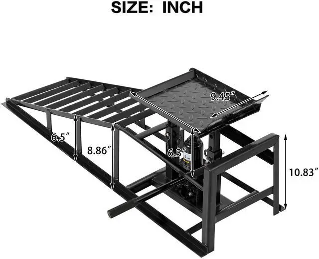 Alt view image 4 of 7 - LOYISIKE 2 Pack 5 Ton Garage Car Lift Auto Car Truck Service Ramps Lifts, Hydraulic Ramps,Automotive Hydraulic Lift Repair Frame Lift Black Color