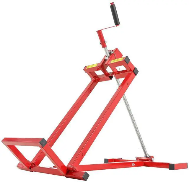 Alt view image 2 of 7 - 800LB Lawn Mower Lift for Riding Tractors, Hydraulic Jack with 45° Tilt, Red