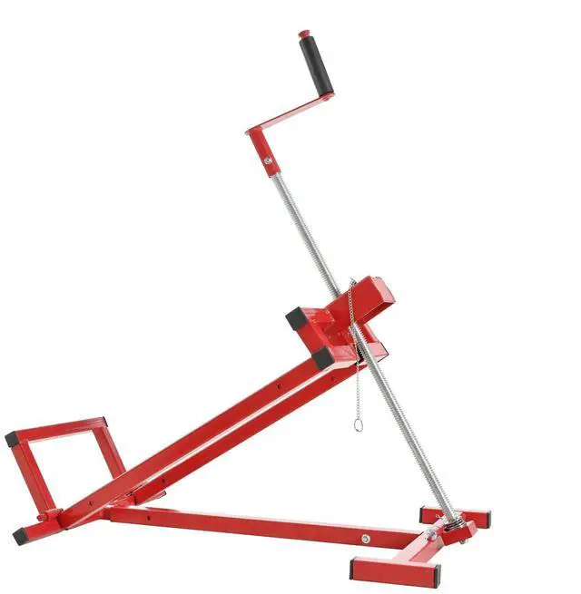 Alt view image 4 of 7 - 800LB Lawn Mower Lift for Riding Tractors, Hydraulic Jack with 45° Tilt, Red