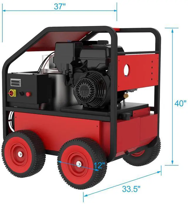 Alt view image 2 of 7 - LOYISIKE Hot Water Pressure Washer Commercial Movable Gasoline Engine 4 GPM, 4000 PSI, Electric Start