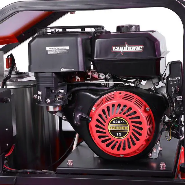 Alt view image 3 of 7 - LOYISIKE Hot Water Pressure Washer Commercial Movable Gasoline Engine 4 GPM, 4000 PSI, Electric Start