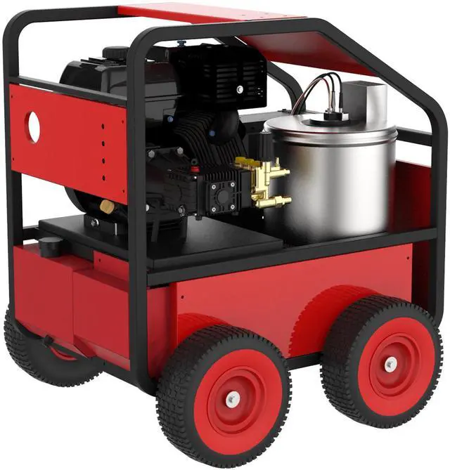 Alt view image 4 of 7 - LOYISIKE Hot Water Pressure Washer Commercial Movable Gasoline Engine 4 GPM, 4000 PSI, Electric Start