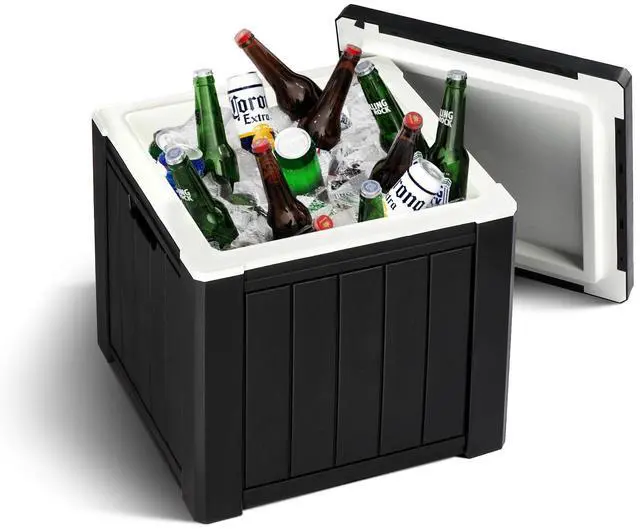 Main image of LOYISIKE 10 Gallon Cooler Side Table, Portable Ice Chest with Built-in Handle, Multifunctional Ice Cooler Outdoor Cocktail Side Table for Camping, Picnic, Beach, Pool, Party