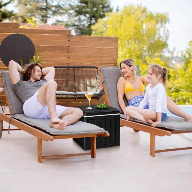 Alt view image 2 of 7 - LOYISIKE 10 Gallon Cooler Side Table, Portable Ice Chest with Built-in Handle, Multifunctional Ice Cooler Outdoor Cocktail Side Table for Camping, Picnic, Beach, Pool, Party