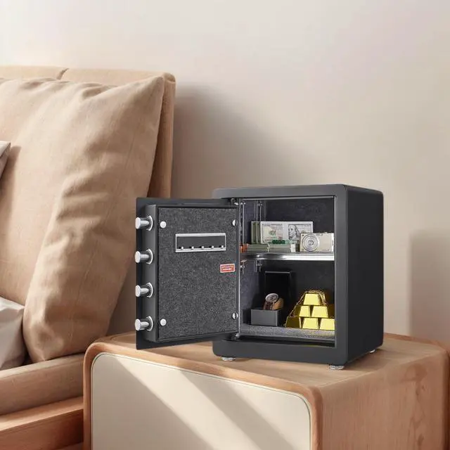 Alt view image 5 of 7 - LOYISIKE 1.5Cuft Safe Box with Electronic  fingerprint, Solid Alloy Steel Office Hotel Home Safe, Security Digital Safes Box , Smart Alert, Mute Mode, Anti-Theft Safe for Document Money Valuable