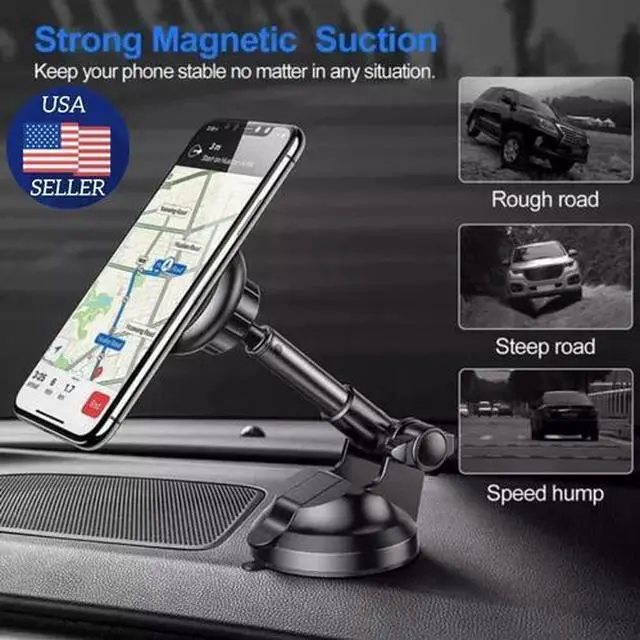 Alt view image 4 of 7 - Telescopic Magnetic Car Dashboard Windshield Phone Holder Mount Stand GPS Cradle