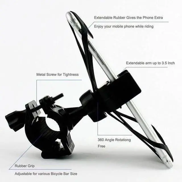 Alt view image 3 of 5 - Universal Adjustable CELL PHONE HOLDER Motorcycle Bike Bicycle Handlebar Mount 2