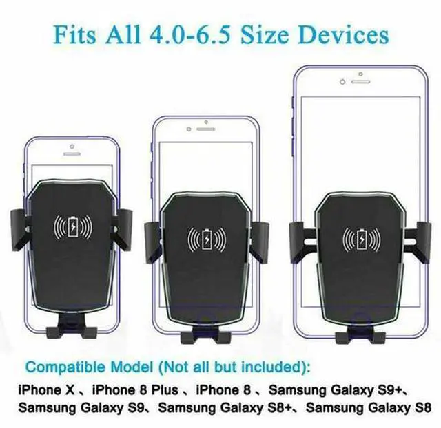 Alt view image 4 of 7 - Wireless Fast Charging Car Charger Mount Holder Stand 2 in 1 For Cell Phone