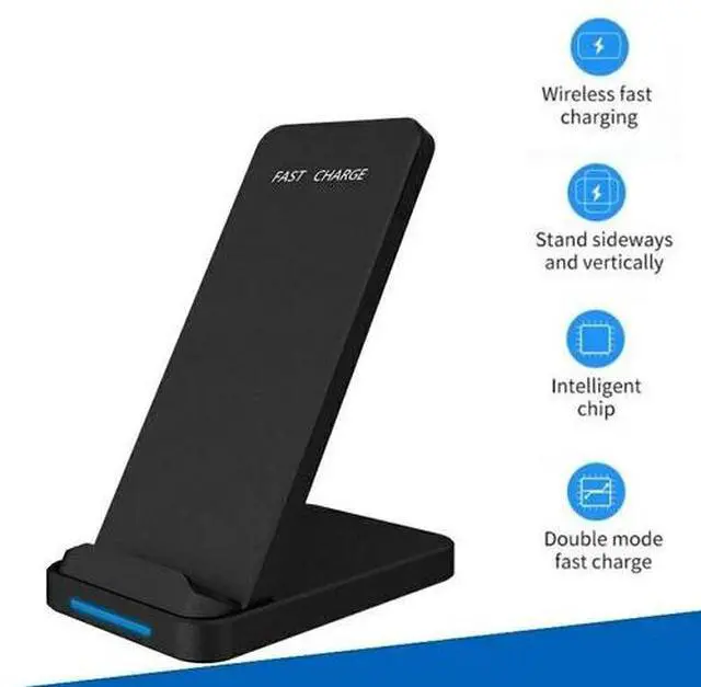 Alt view image 2 of 7 - Wireless Fast Charger Charging Pad Stand Dock For Samsung Galaxy iPhone Phone