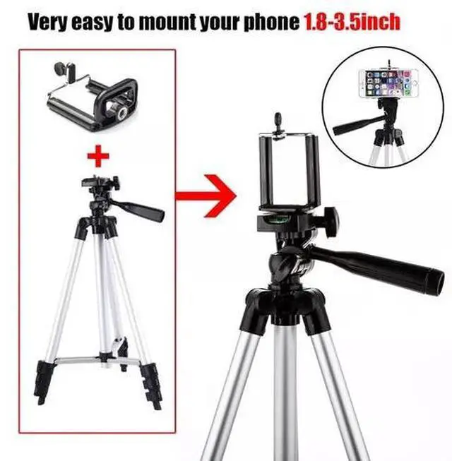 Alt view image 2 of 7 - Professional Camera Phone Holder Tripod Stand for Smartphone iPhone Samsung+ Bag