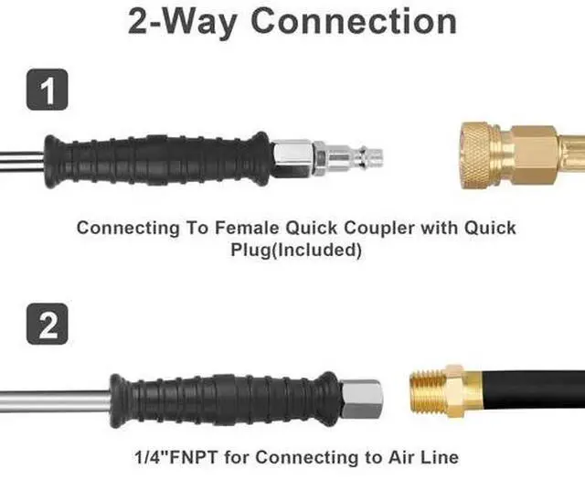 Alt view image 5 of 7 - Dual Head Air Chuck 1/4" FNPT Straight Foot Lock On Truck RV Tire Inflate Chuck