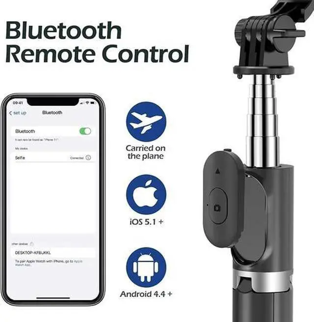 Alt view image 3 of 7 - Tríodo remoto para selfie stick teléfono soporte de escritorio soporte para iPhone/Samsung EE. UU.